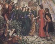 Dante Gabriel Rossetti Beatrice Meeting Dante at a Marriage Feast,Denies him her Salutation (mk28) oil painting on canvas